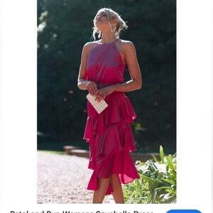 Petal & Pup Women's Seychelle Dress hot pink size 4 ruffle asymmetrical new